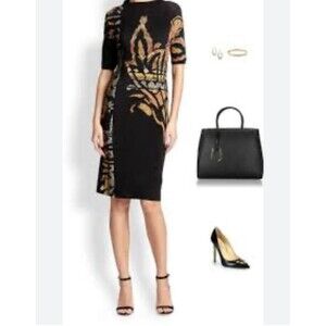 ETRO Women's Knit Lana Wool Sheath Dress SZ 42/6 Paisley Print Italy $1480